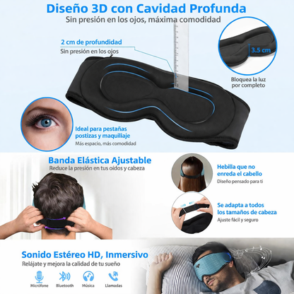 MASCARA PARA DORMIR CON BLUETOOH