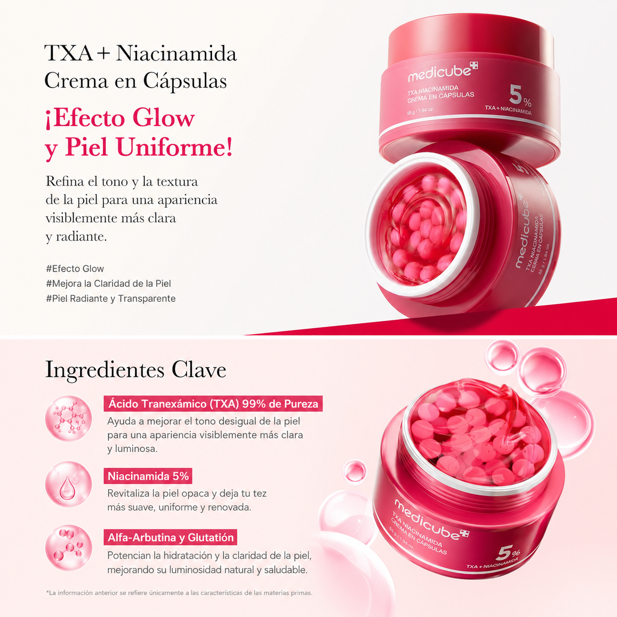 Crema de Cápsulas Herbales Medicube TXA + Niacinamida