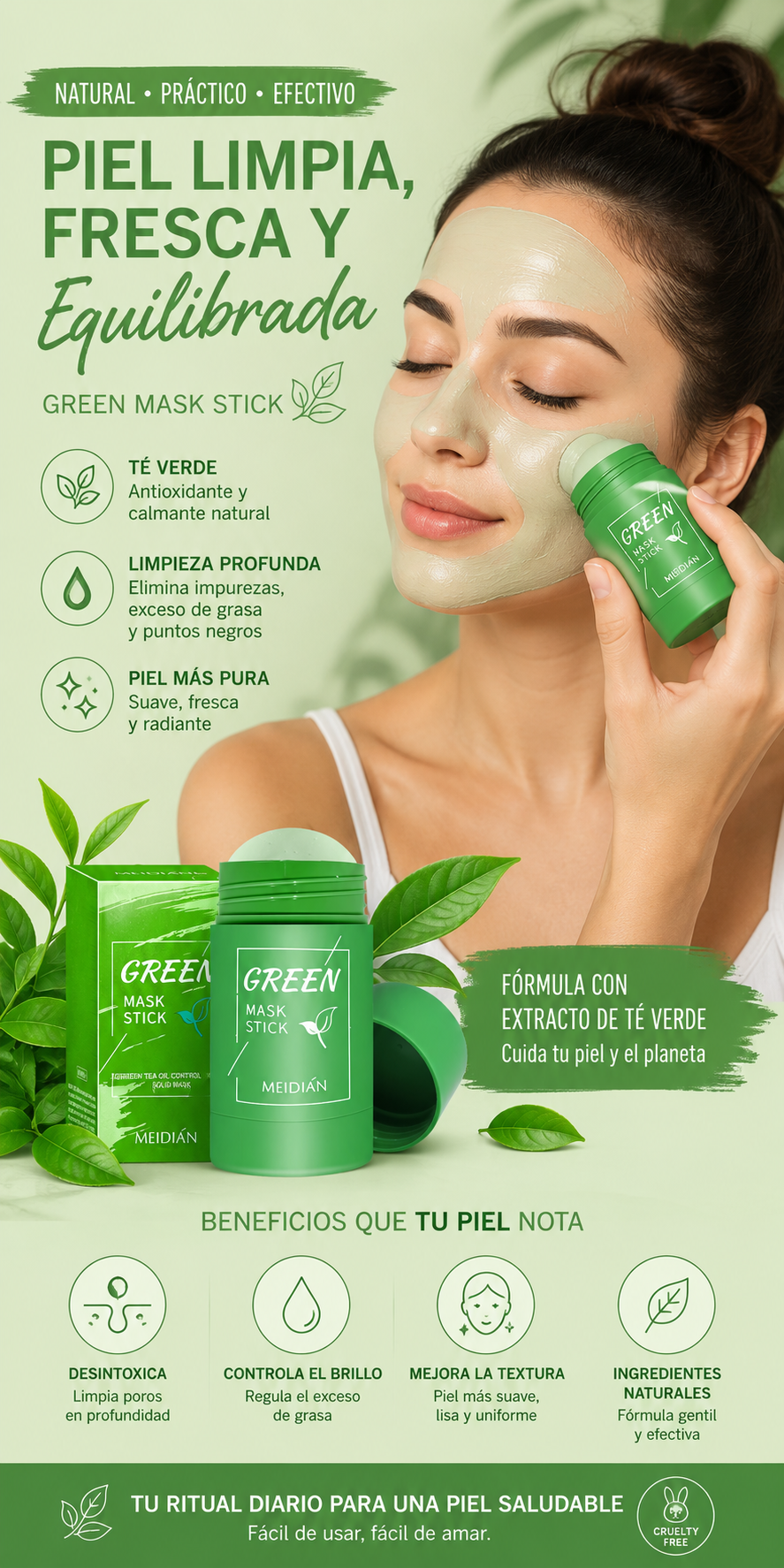 Mascarilla de te Verde y berengena