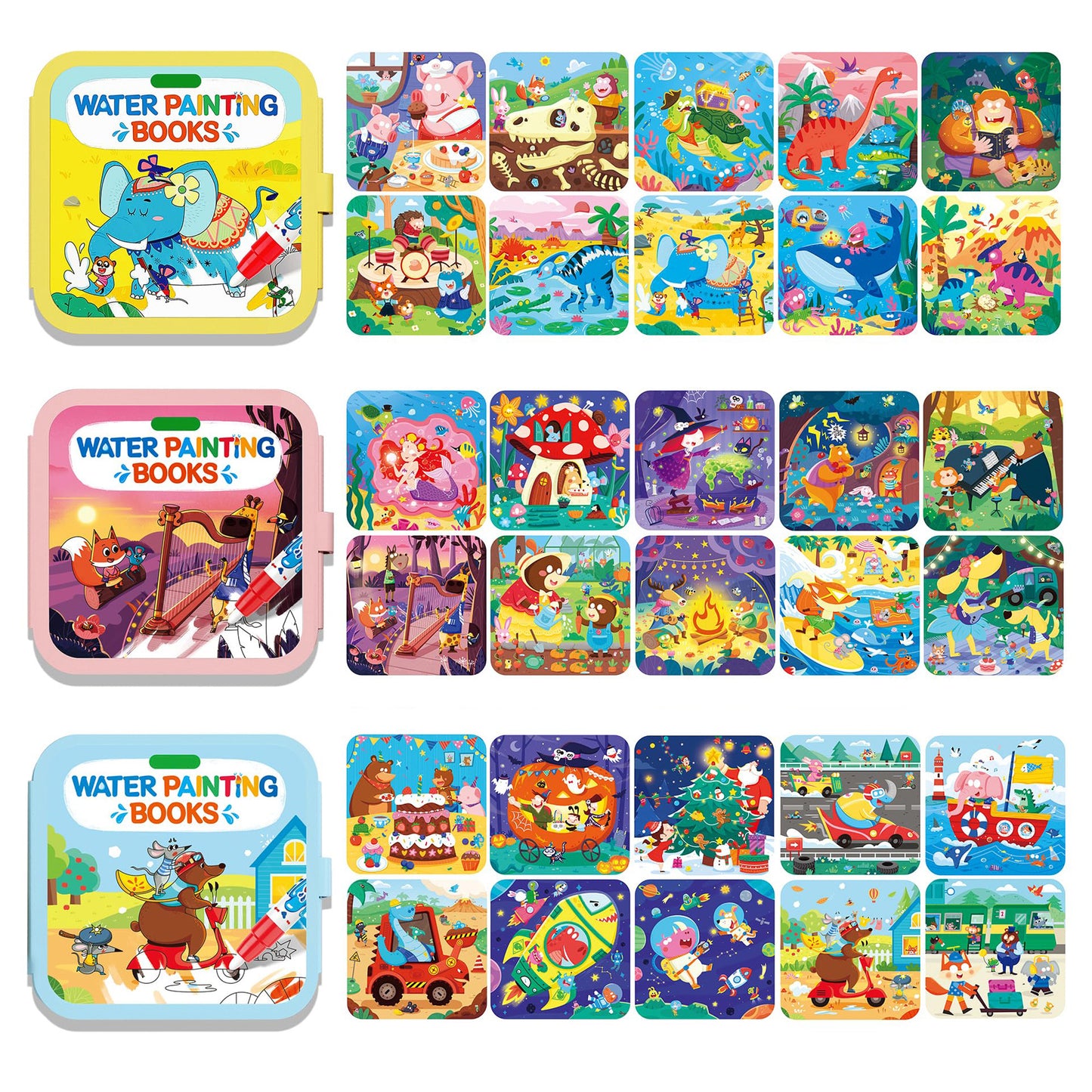 Libro Mágico de Agua para Colorear 3 unidades